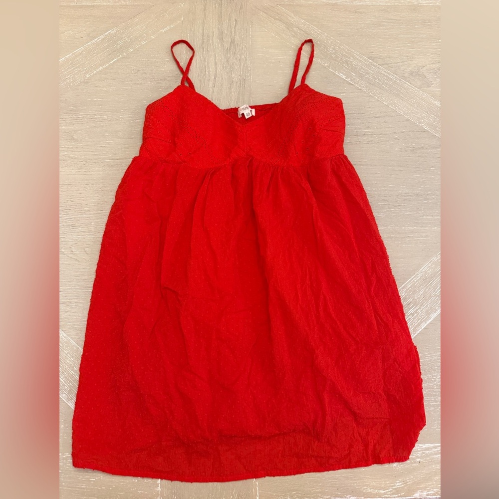 Rewind Coral Red Eyelet Sun Dress XL